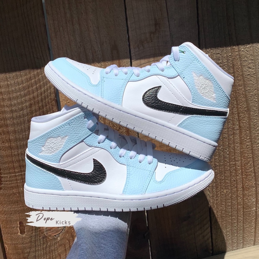 Custom Blue Air Jordan 1 Mids